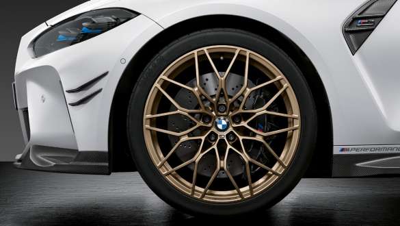 Llanta forjada M Performance de 20/21 pulgadas estilo 1000 M Frozen Goldbronze BMW M3 Sedán G80 2020 BMW M3 Sedán G80 2020 BMW M3 Llanta forjada M Performance de 20/21 pulgadas estilo 1000 M Frozen Goldbronze Primer plano