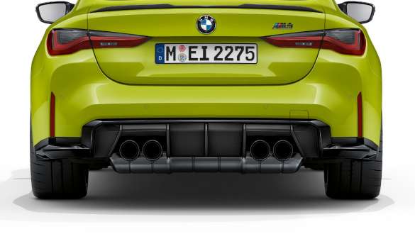 Sistema de escape deportivo M BMW M4 Competition Coupé G82 2020 BMW M4 Competition Coupé G82 2020 M Sistema de escape deportivo Vista de la zaga