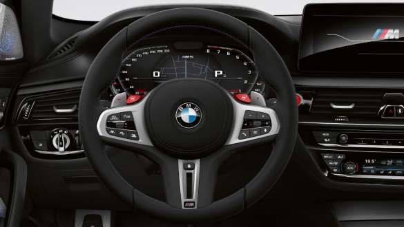 Volante M de cuero BMW M5 F90 2020 Volante M de cuero BMW M5 F90 LCI Renovación 2020 Interior, puesto de conducción