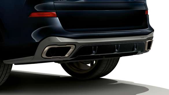 Molduras de tubos de escape y difusor trasero BMW X5 M50d G05 Molduras de tubos de escape y difusor trasero BMW X5 M50d Carbon Black metalizado G05 2018 SUV